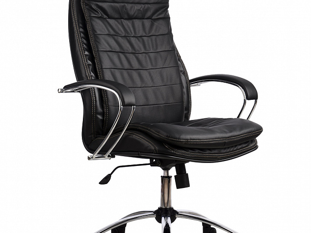 Кресло LK-3 Ch 721, натуральная перфорированная кожа, черный фото с ценой