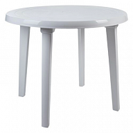Стол пластиковый круглый d90, (белый). Мебель для сада