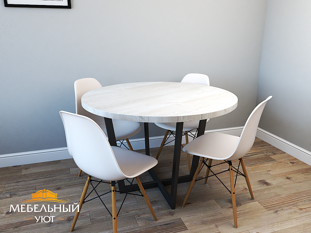 Кухонный круглый стол в стиле "Лофт"