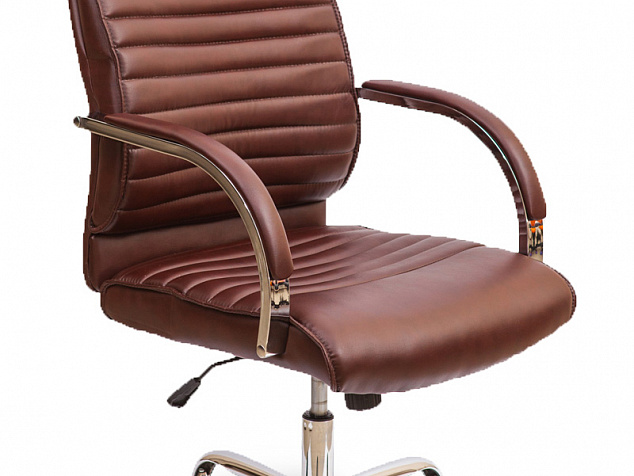 Кресло поворотное ALEXANDER, CHROME, ECO (коричневый) фото с ценой