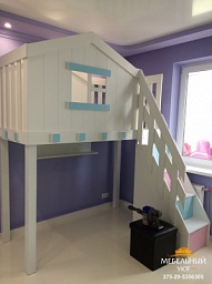 Сказочная детская спальня в стиле «домика на дереве» на заказ фото мебели