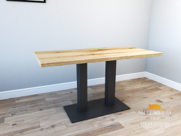 Деревянный обеденный стол в стиле "Лофт" с металлом фото. Купить стол с доставкой по Беларуси в рассрочку